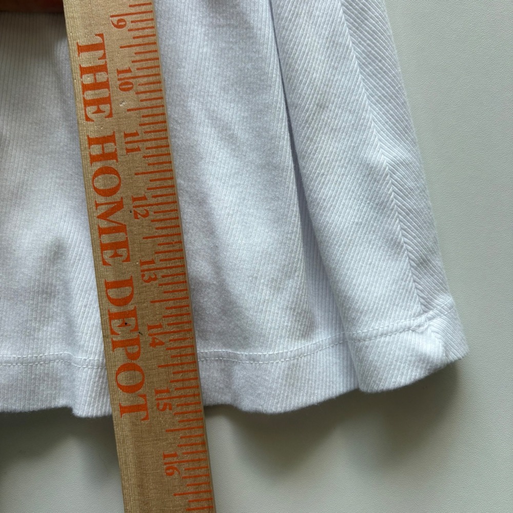 Sundry‎ White Ribbed Drawstring Mini Skirt Casual Athleisure XS - Picture 3 of 8